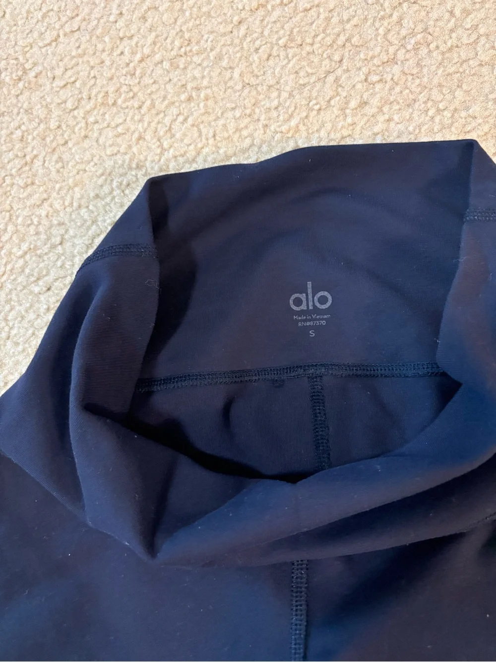 Alo Yoga High-Waist Moto Legging Navy Blue - Excellent Condition, Size S